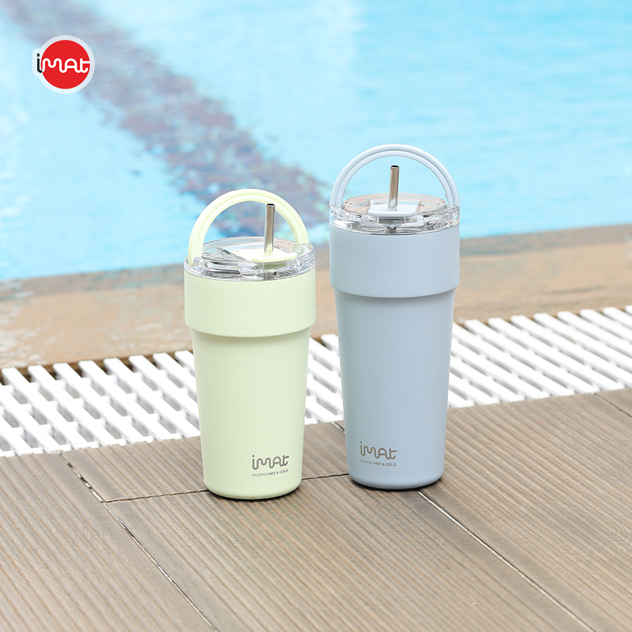 Cốc Lắc Thể Thao IMat 600ml Kèm Bóng Lò Xo