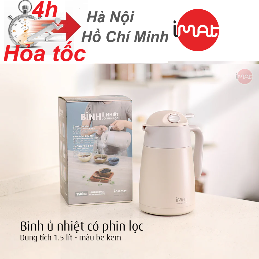 Bình Ủ Nhiệt Có Phin Lọc iMat Giữ Nhiệt Lâu, Chất Liệu Cao Cấp, Tiện Lợi Cho Pha Trà Và Thảo Dược