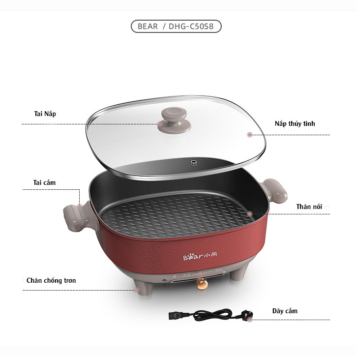 Nồi Lẩu Điện Bear DHG-C50F2 (6L)