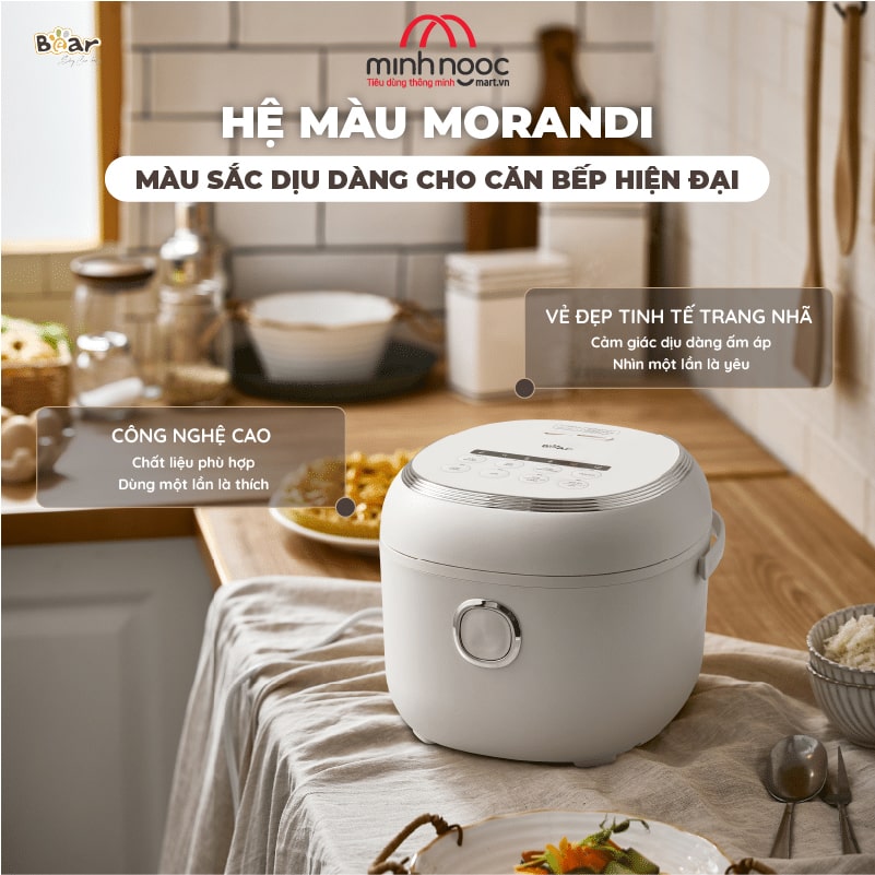 Nồi nấu cơm Bear SB-NC30A dung tích 3l, lòng nồi 1.2l