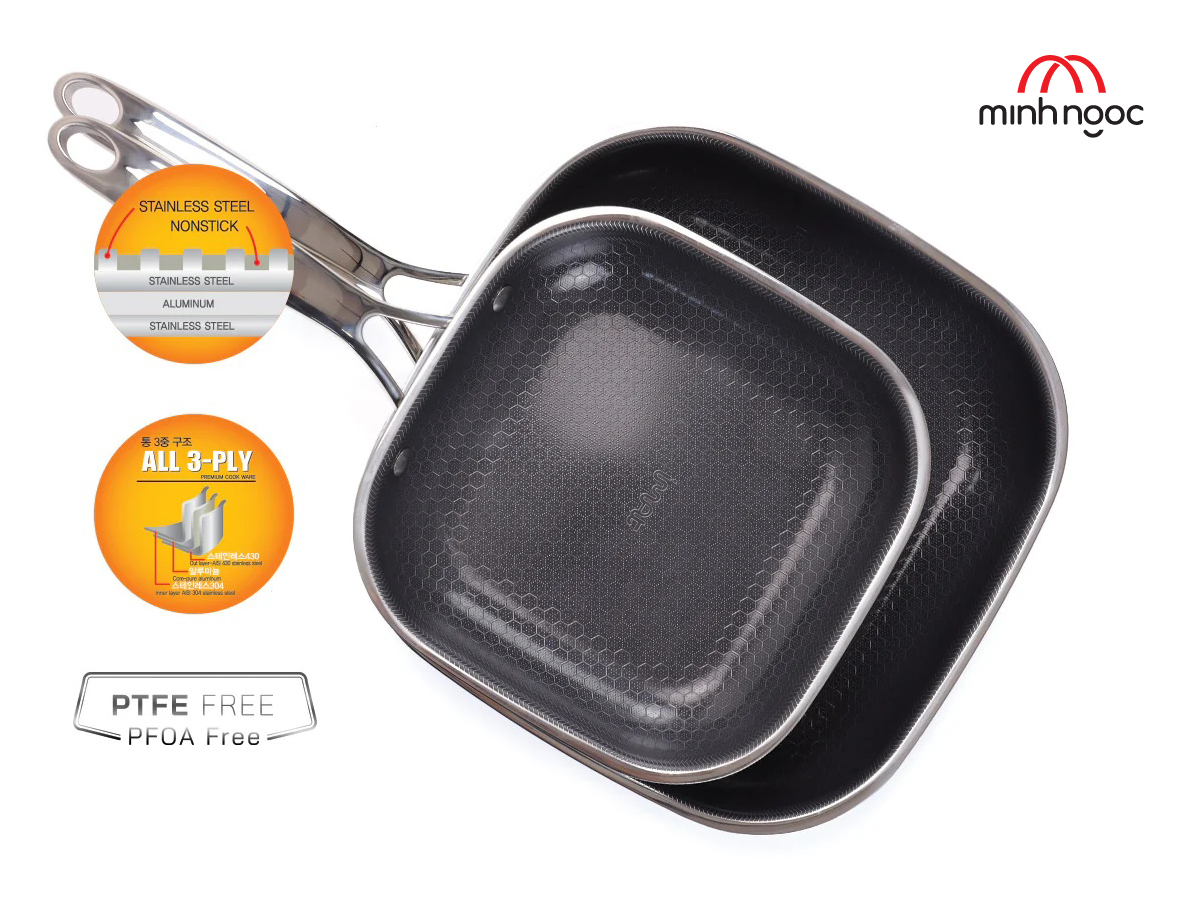 Chảo chiên vuông iMat Hybrid 20cm