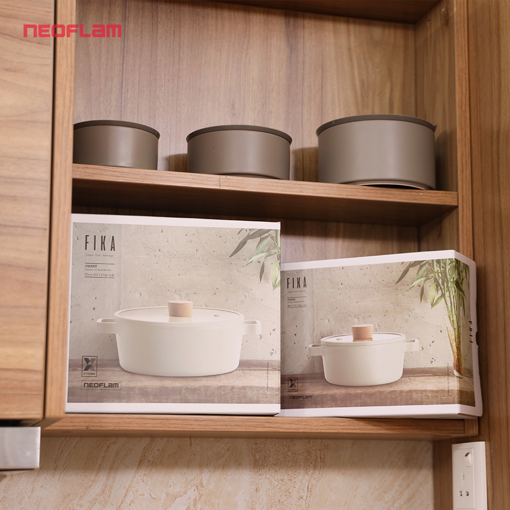 Bộ 2 nồi 22cm nông & sâu chính hãng Fika Neoflam Hàn Quốc