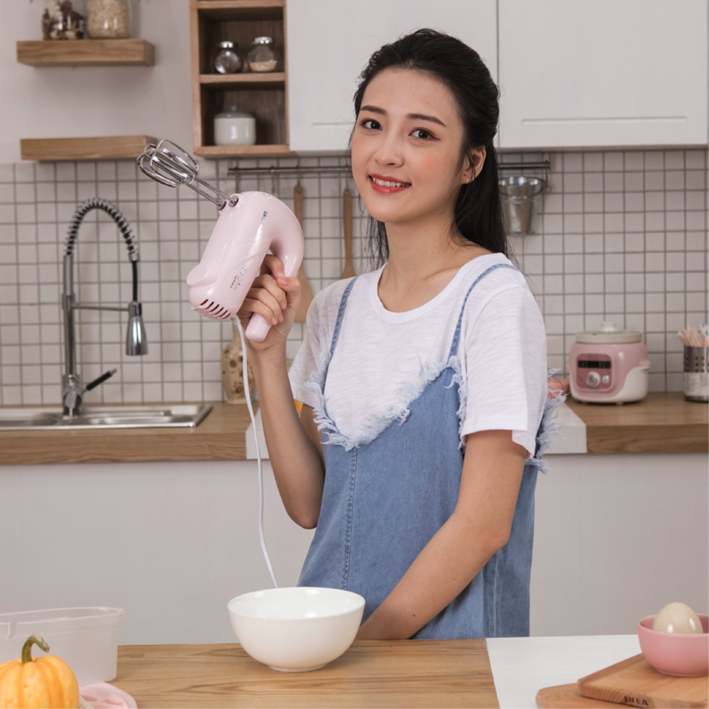 Máy đánh trứng cầm tay Bear DDQ-A01G1 Hồng