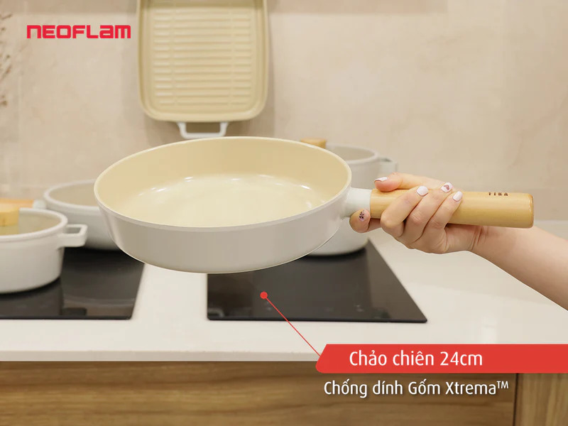 Chảo rán FIKA - Neoflam, 24cm,  chống dính, đế từ