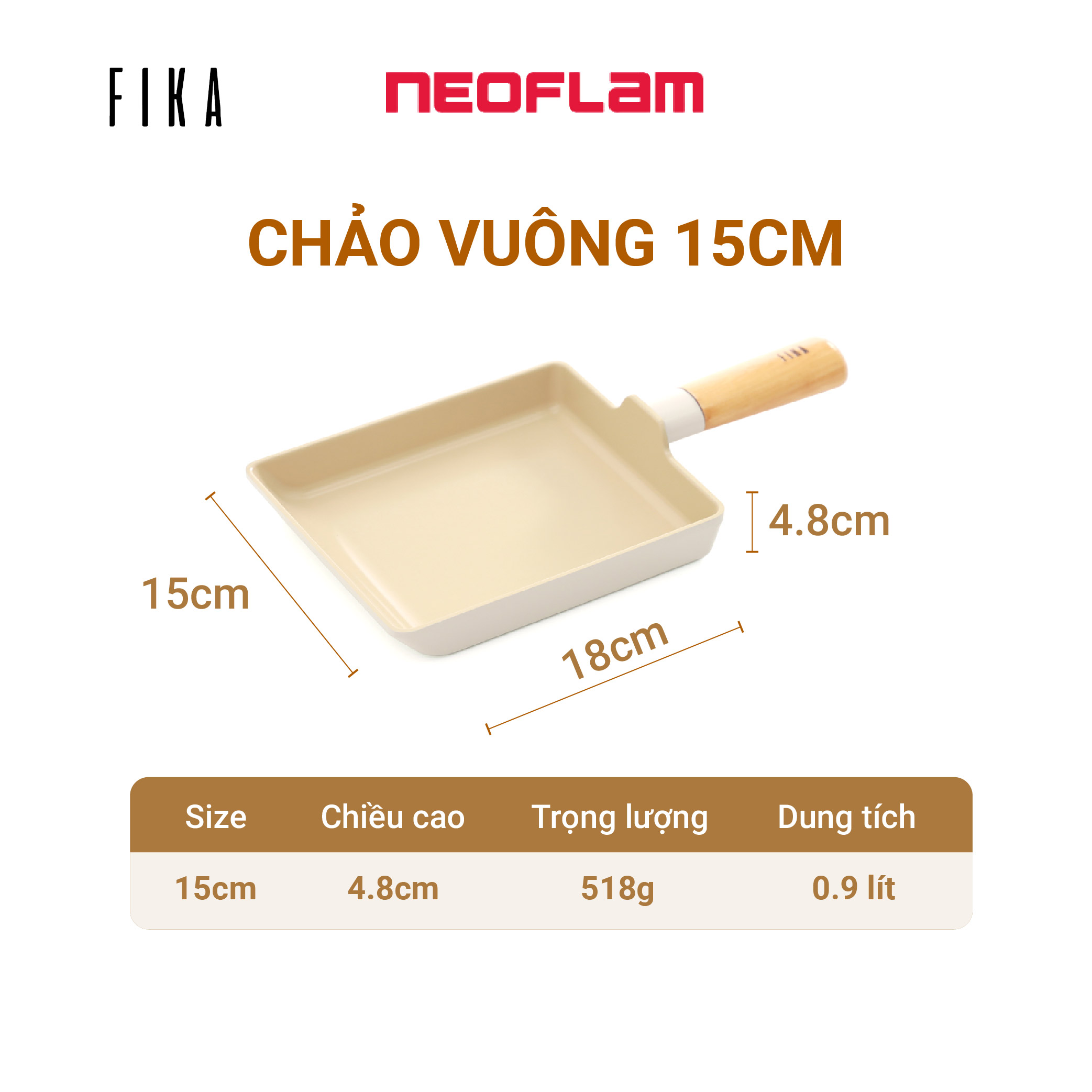 Bộ nồi chảo Neoflam Fika Hàn Quốc 5 món - lựa chọn 2. Made in Korea