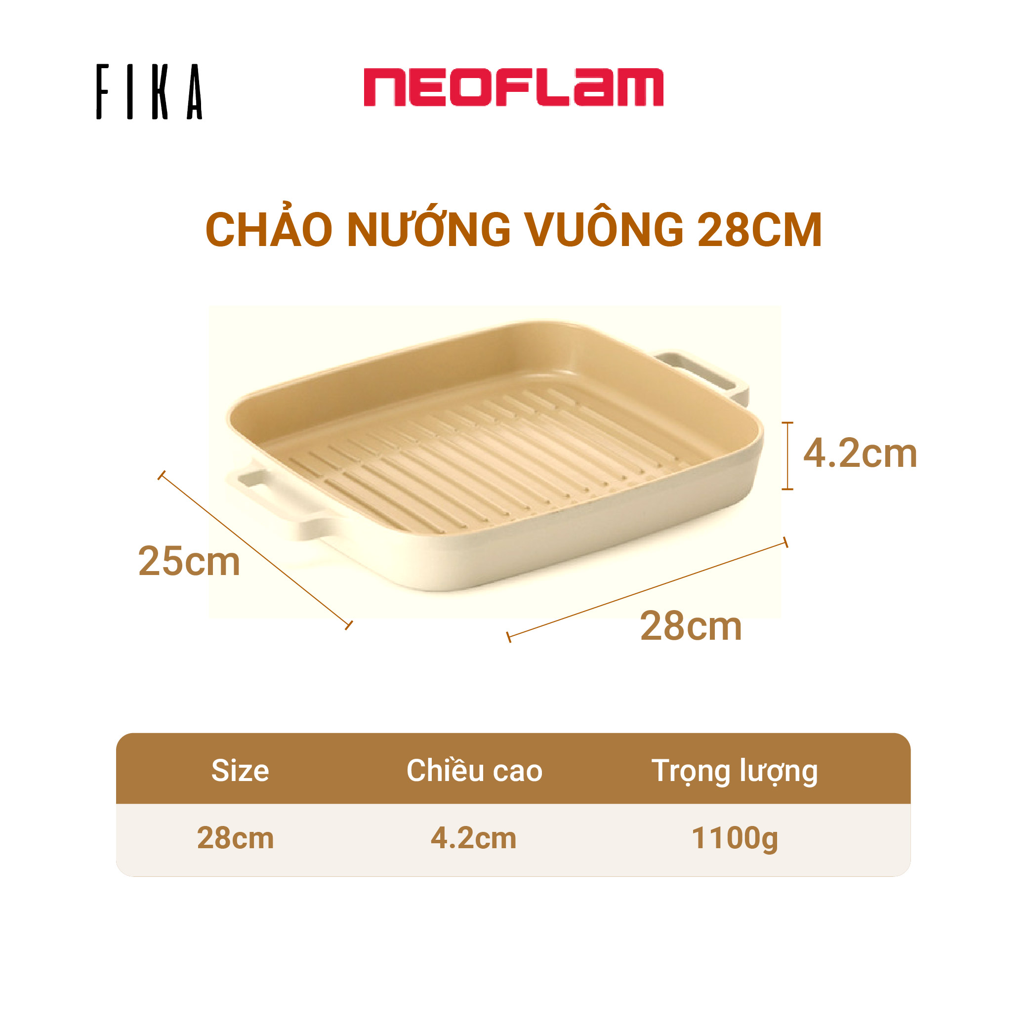 Bộ nồi chảo Neoflam Fika Hàn Quốc 5 món - lựa chọn 2. Made in Korea