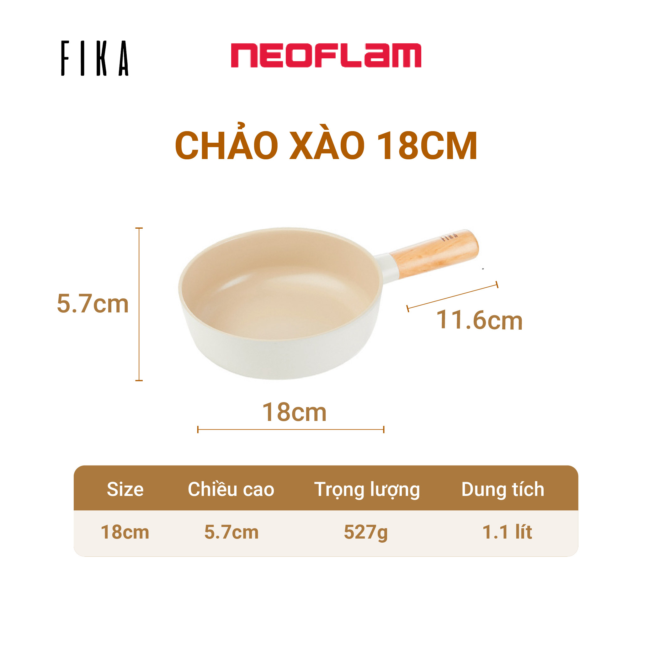 Bộ nồi chảo Neoflam Fika Hàn Quốc 5 món - lựa chọn 1. Made in Korea