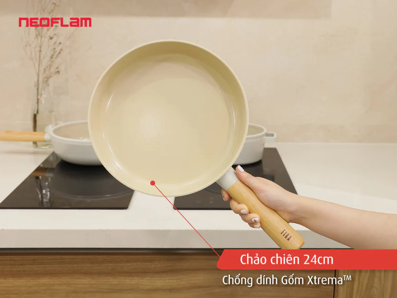 Bộ quánh 18cm & chảo chiên 24cm Neoflam Fika Hàn Quốc
