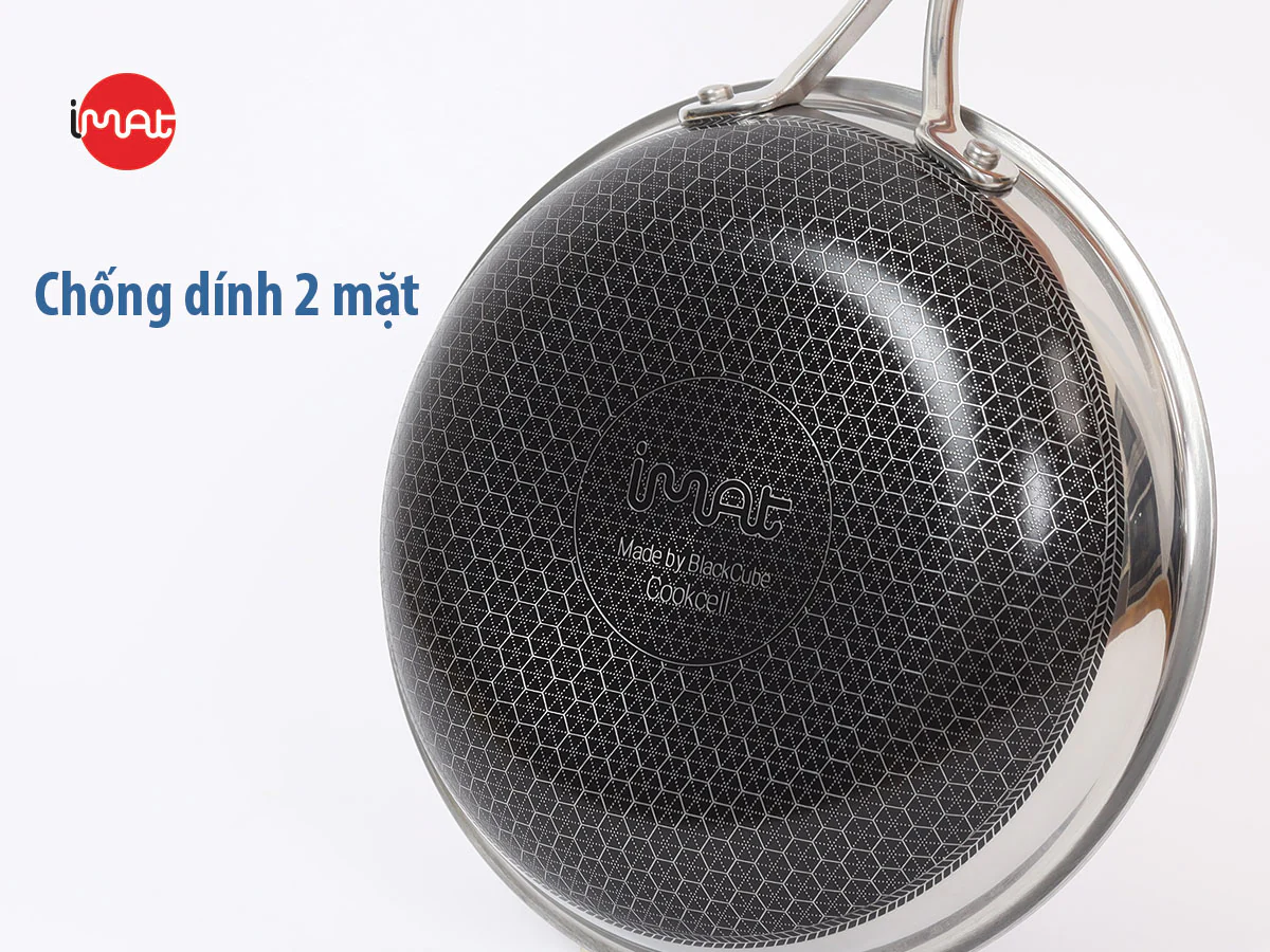 Chảo chiên/ rán iMAT Hybrid lòng xanh mới 28cm
