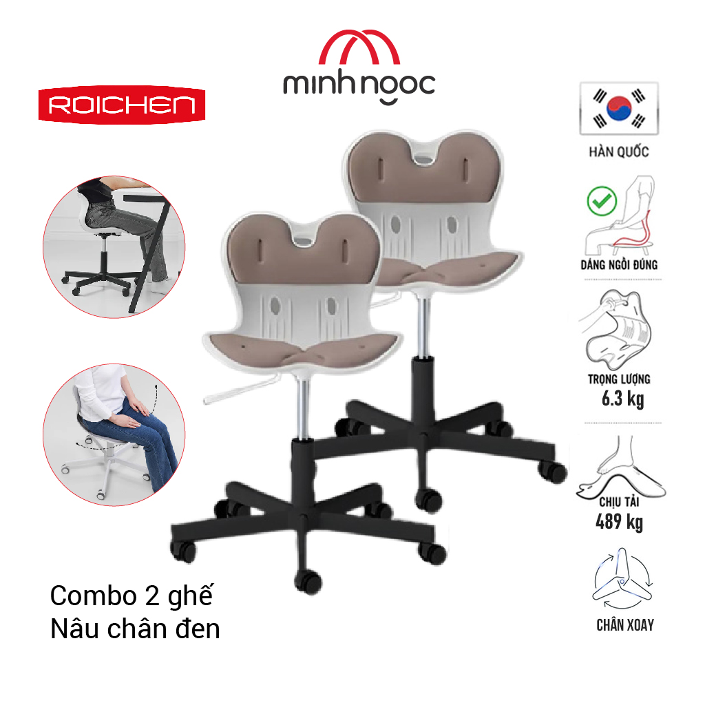 [Combo 2] Ghế chỉnh dáng chân xoay Roichen - WOW
