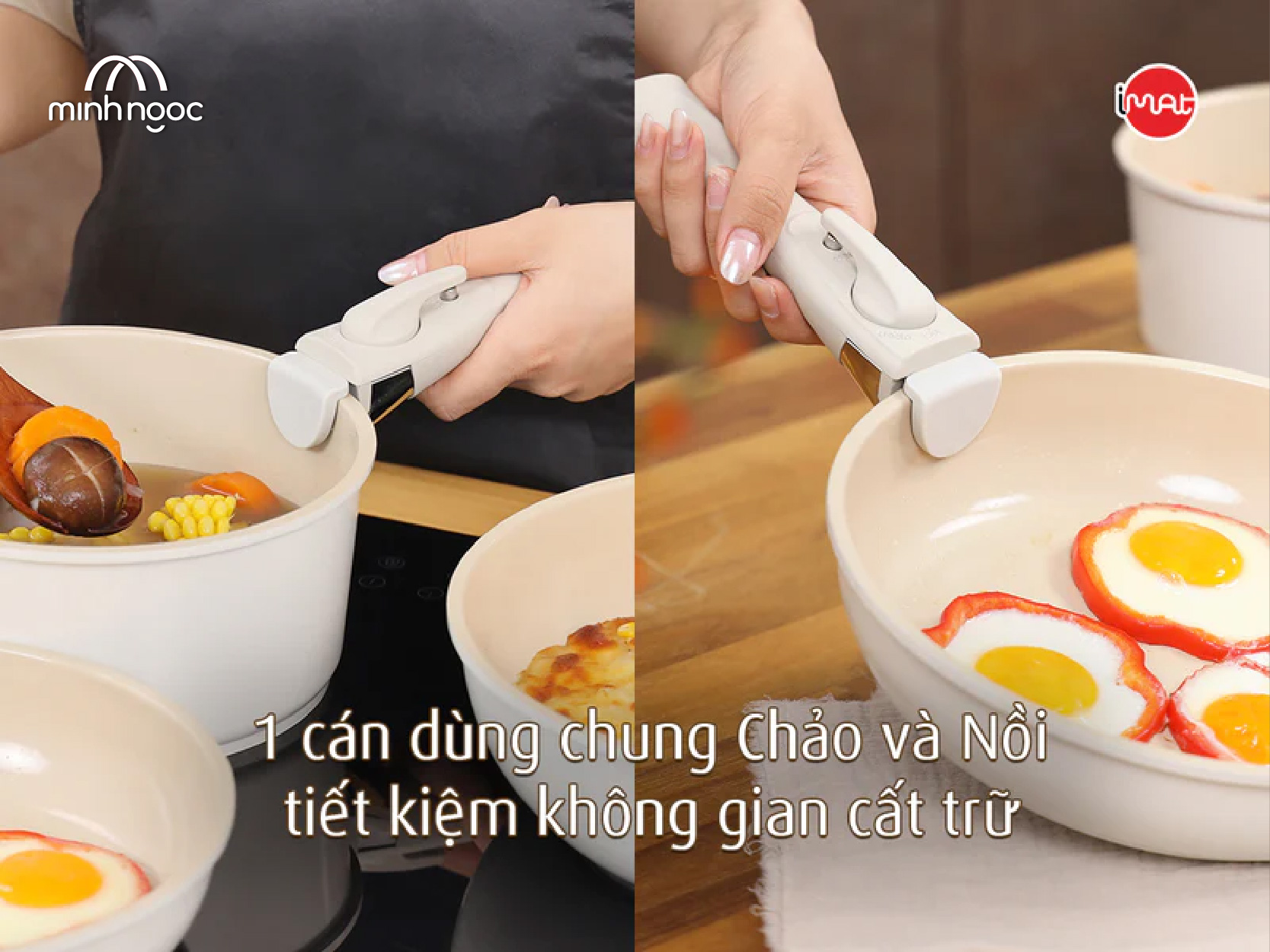 Bộ 3 nồi chảo cán rời Neoflam Hàn Quốc