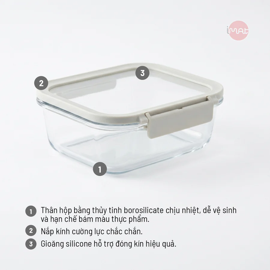 Bộ 14 Hộp Thuỷ Tinh Neoflam Comodo Chịu Nhiệt Nắp Kính