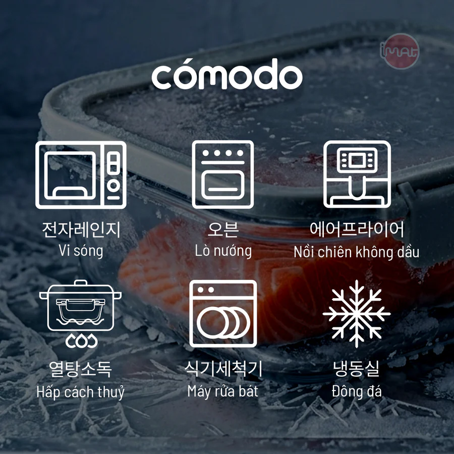 Bộ 14 Hộp Thuỷ Tinh Neoflam Comodo Chịu Nhiệt Nắp Kính