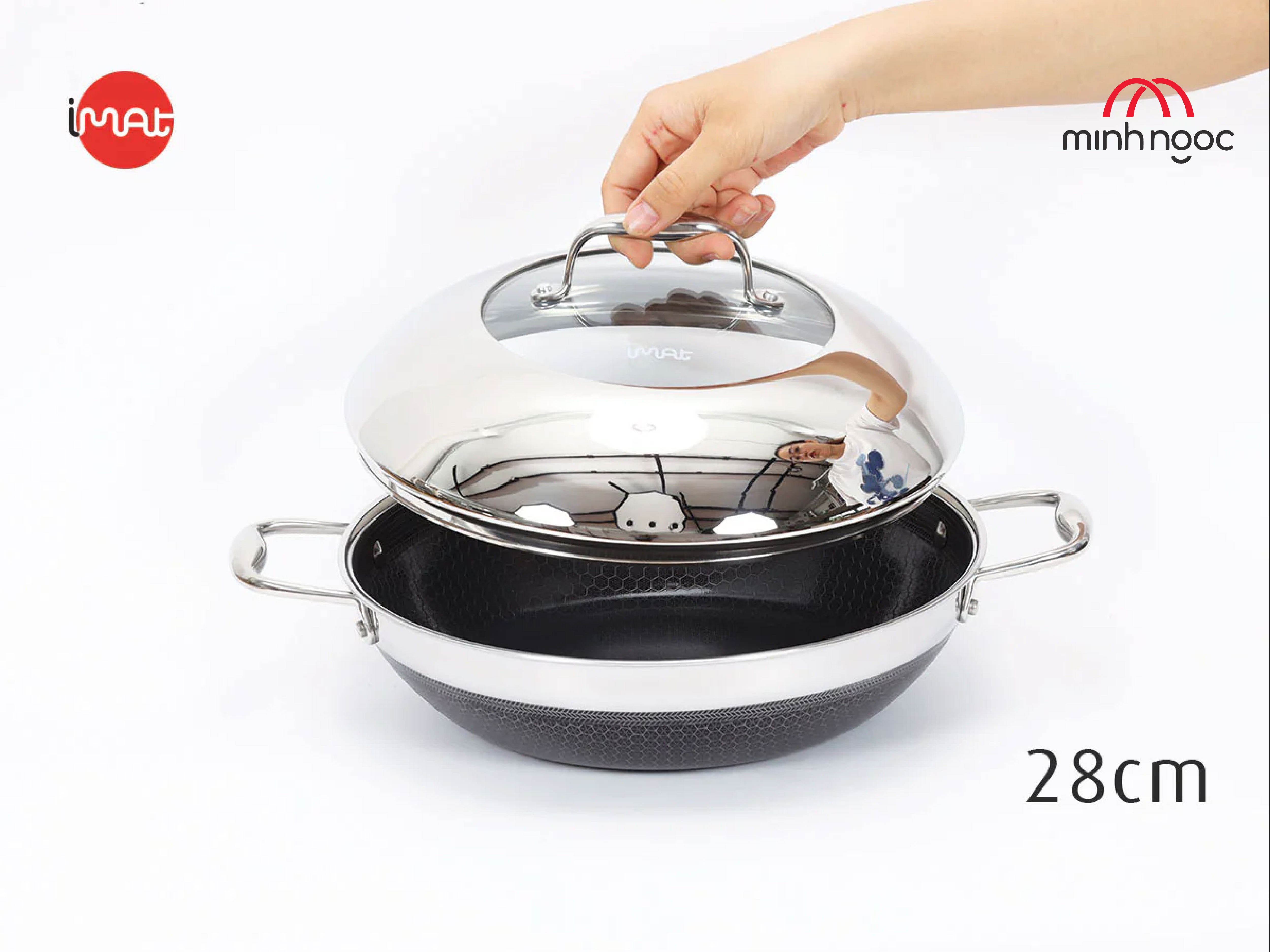 Chảo đa năng hai tay cầm iMat Hybrid 28cm
