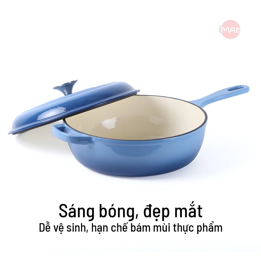 Chảo Gang Imat Tráng Men Sâu Lòng 26cm