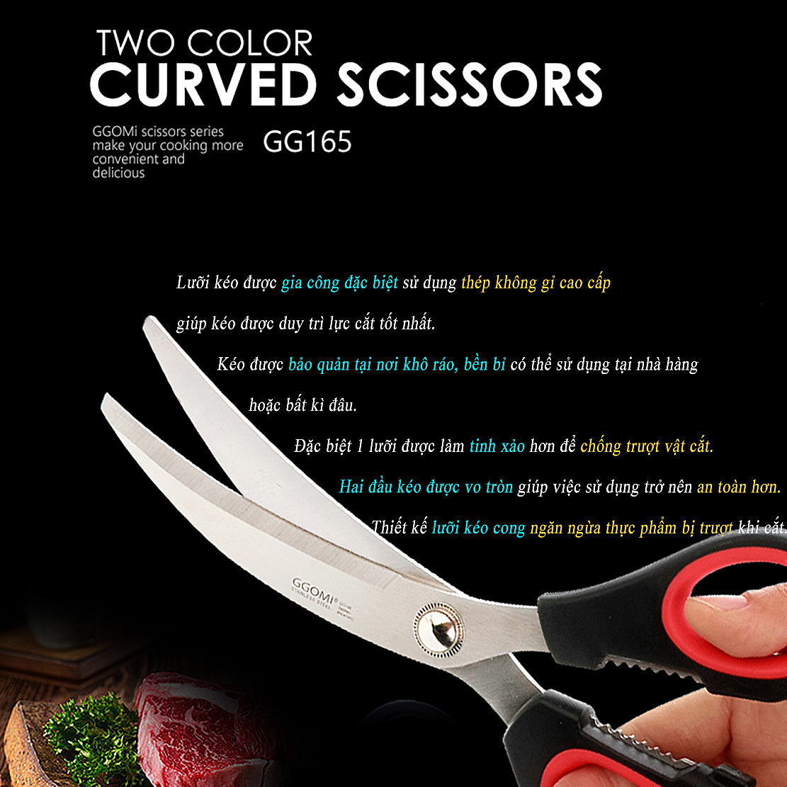 Kéo lưỡi cong GGOMI GG165