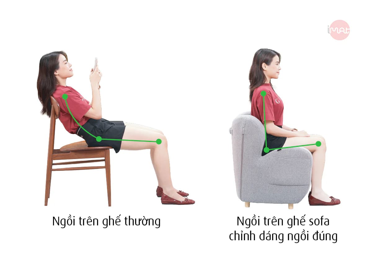 Ghế sofa chỉnh dáng ngồi đúng iMat màu Ghi xám