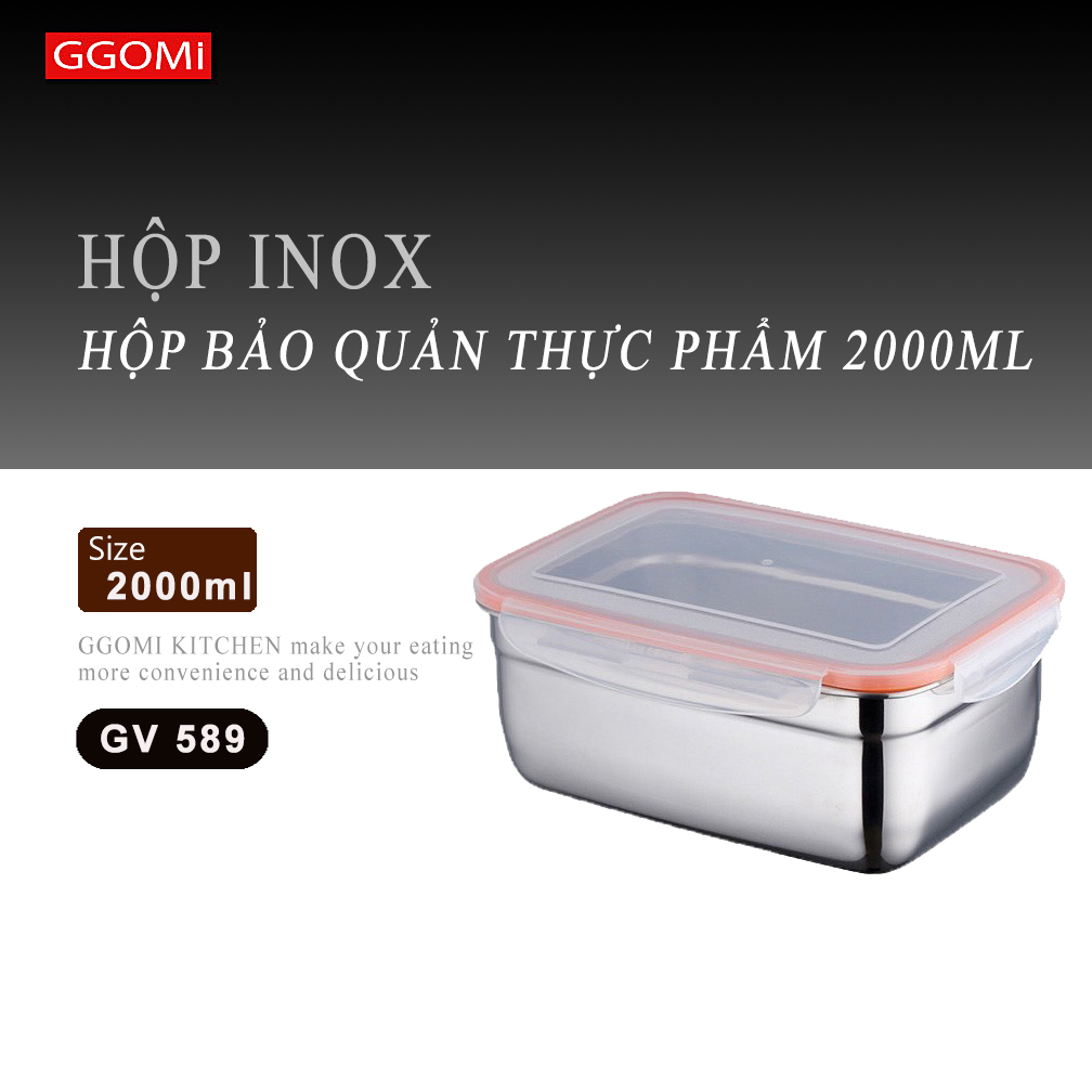Hộp Inox 2000ml GGOMI GV589