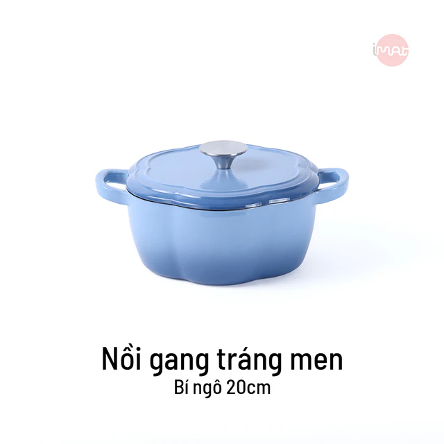 Nồi Gang Tráng Men iMat Hình Bí Ngô 20cm
