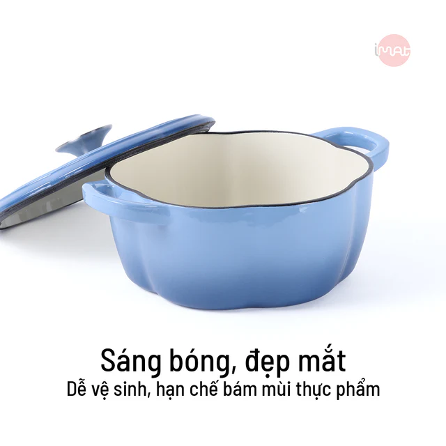 Nồi Gang Tráng Men iMat Hình Bí Ngô 20cm