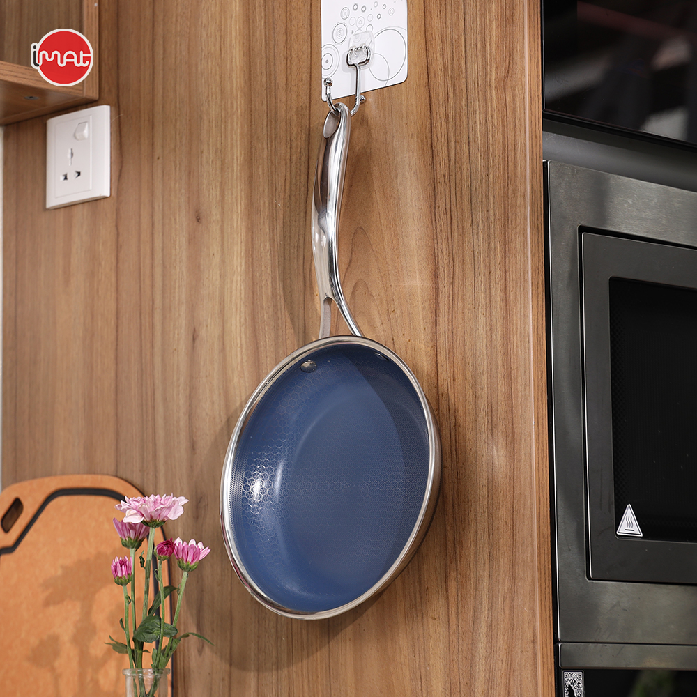Chảo chiên iMat Hybrid 18cm, không vung (lòng xanh)