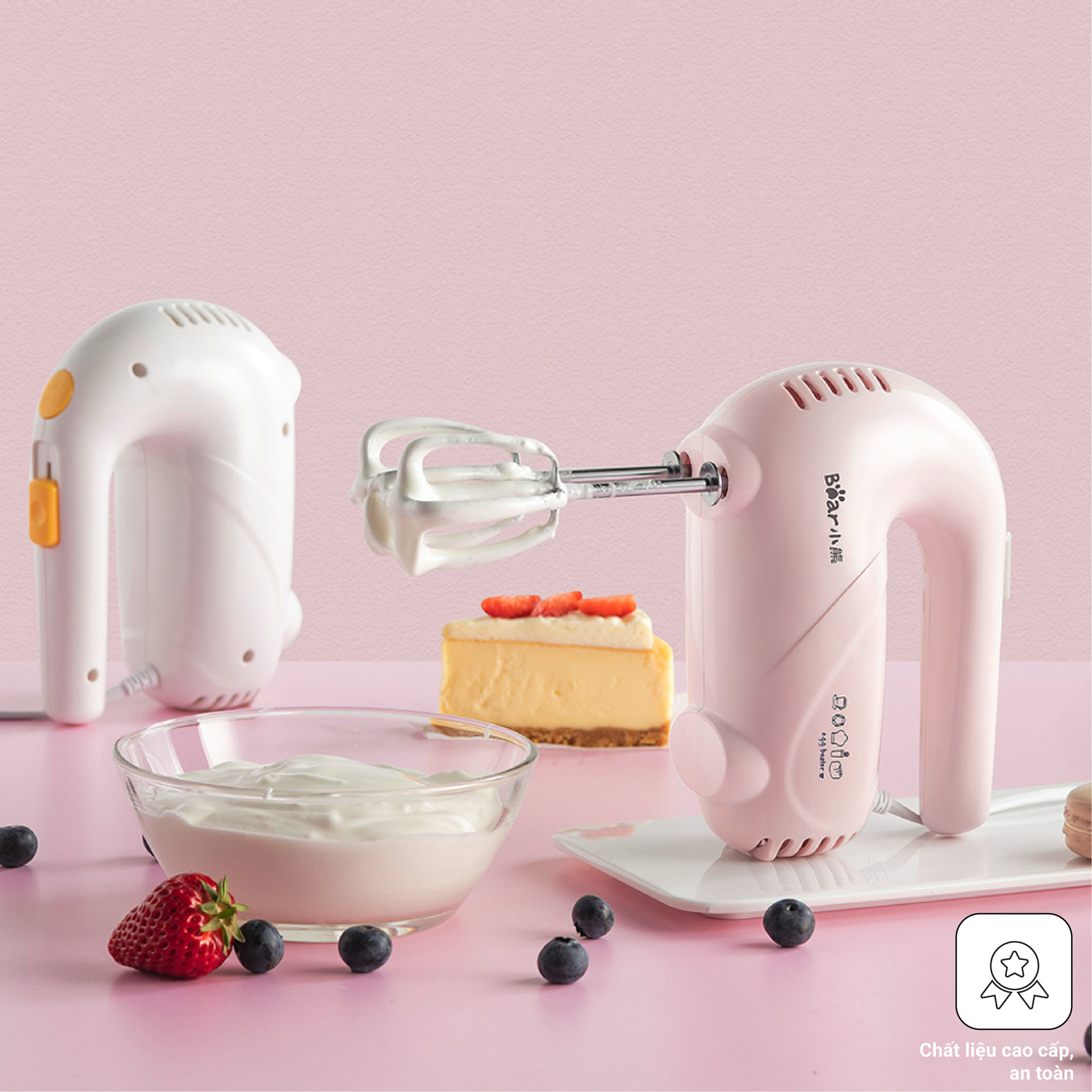 Máy đánh trứng cầm tay Bear DDQ-A01G1 Hồng