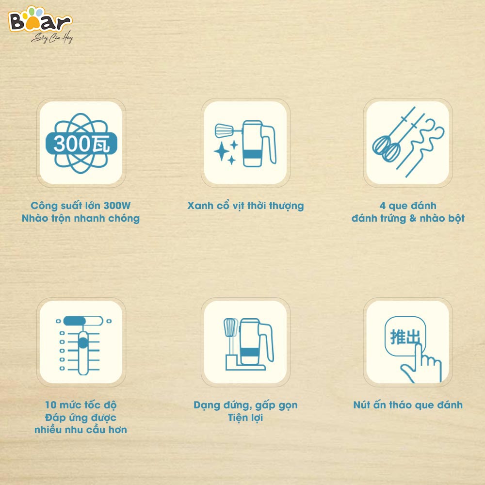 Máy Đánh Trứng, Trộn Bột Bear DDQ-B02L1