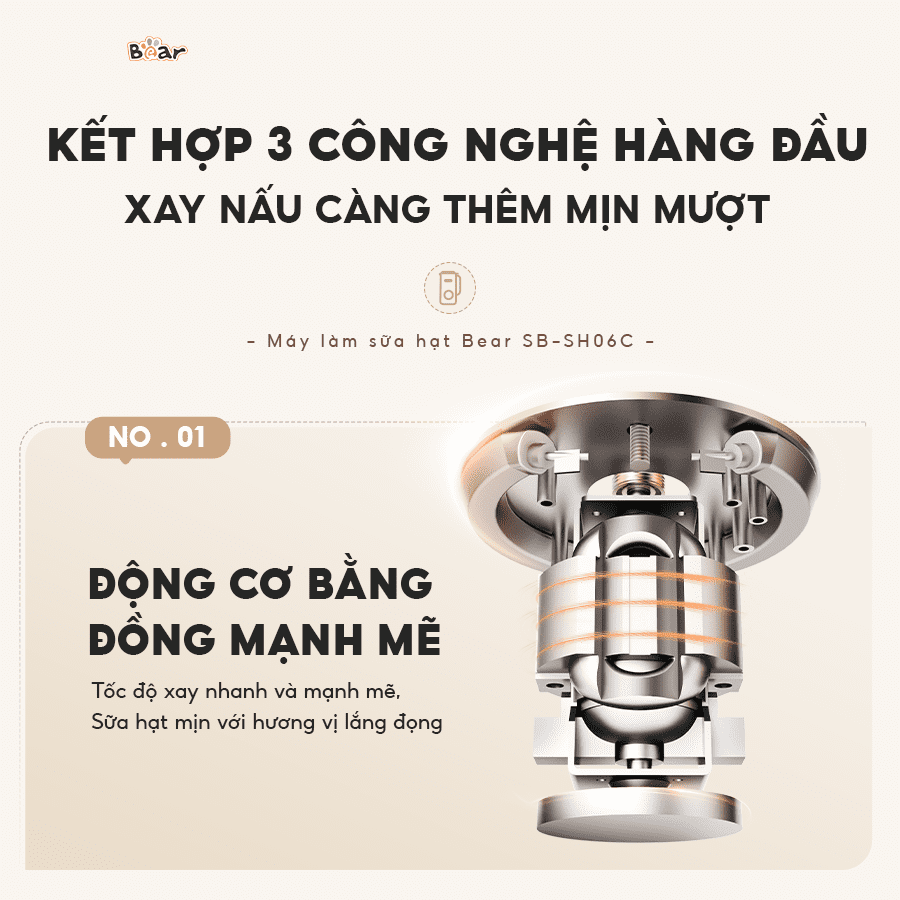 Máy làm sữa hạt Bear 0.6L SB-SH06C