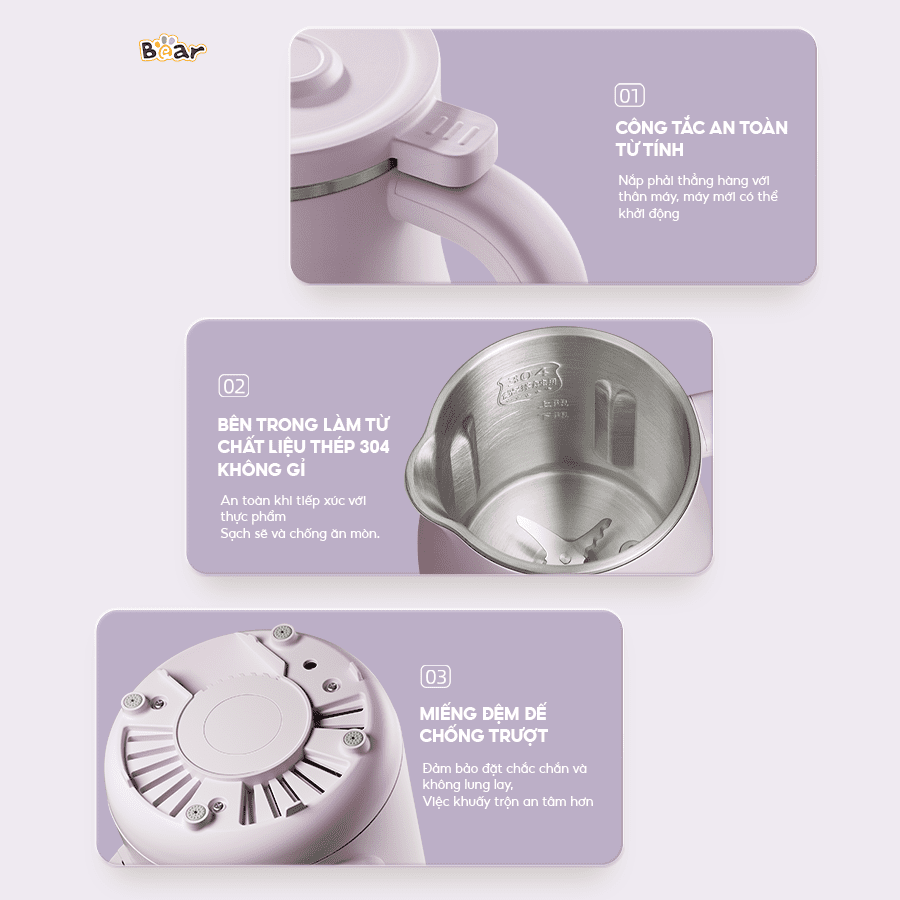 Máy làm sữa hạt Bear 0.6L SB-SH06D