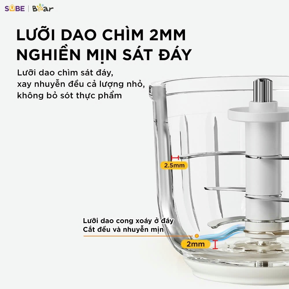 Máy xay ăn dặm 8 lưỡi 0.3L Bear CH-5H02D24