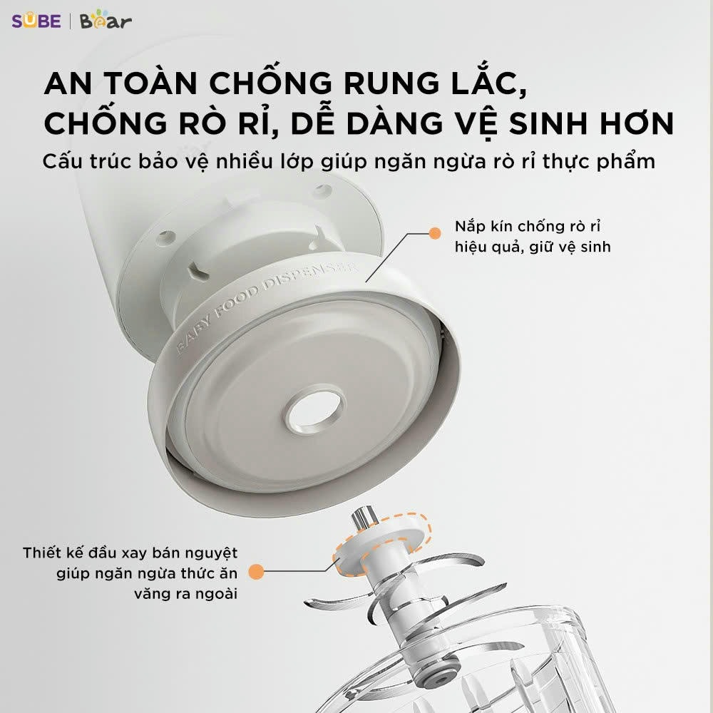Máy xay ăn dặm 8 lưỡi 0.3L Bear CH-5H02D24