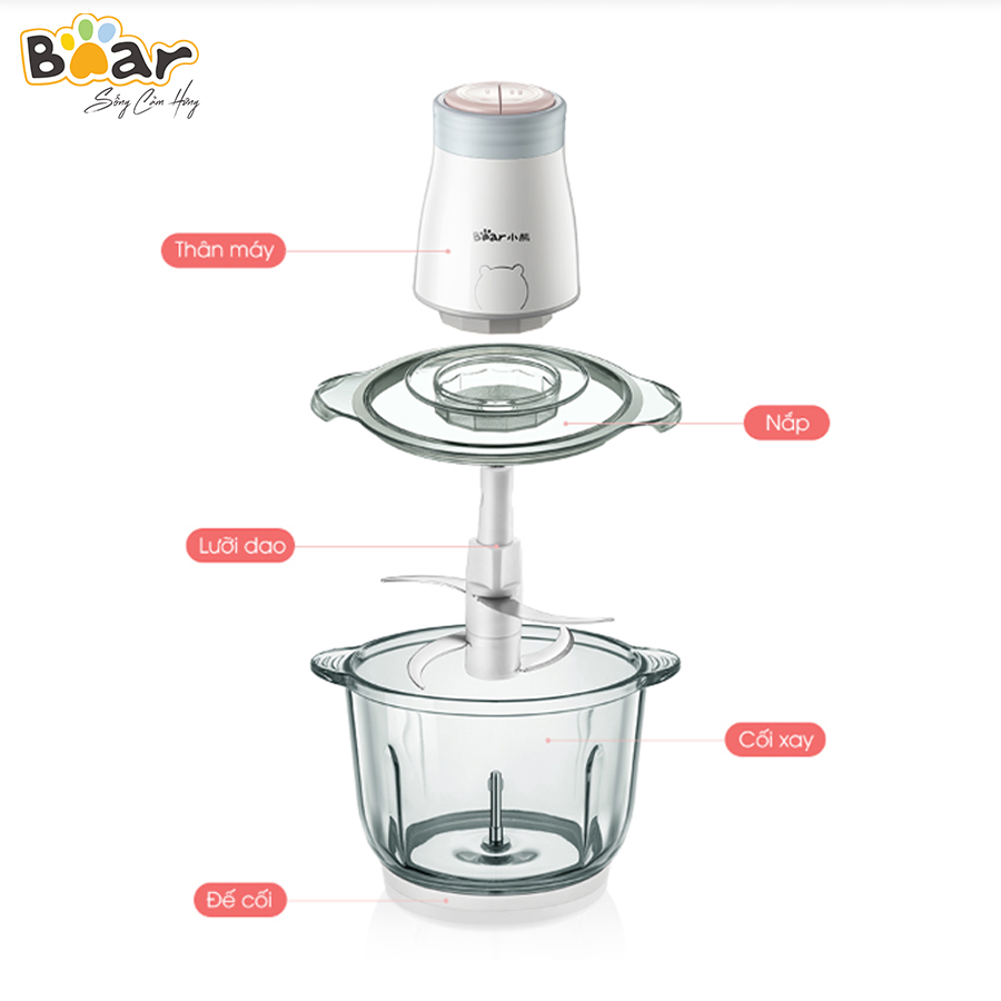 Máy Xay Thịt Đa Năng 2L Bear QSJ-B02Q1