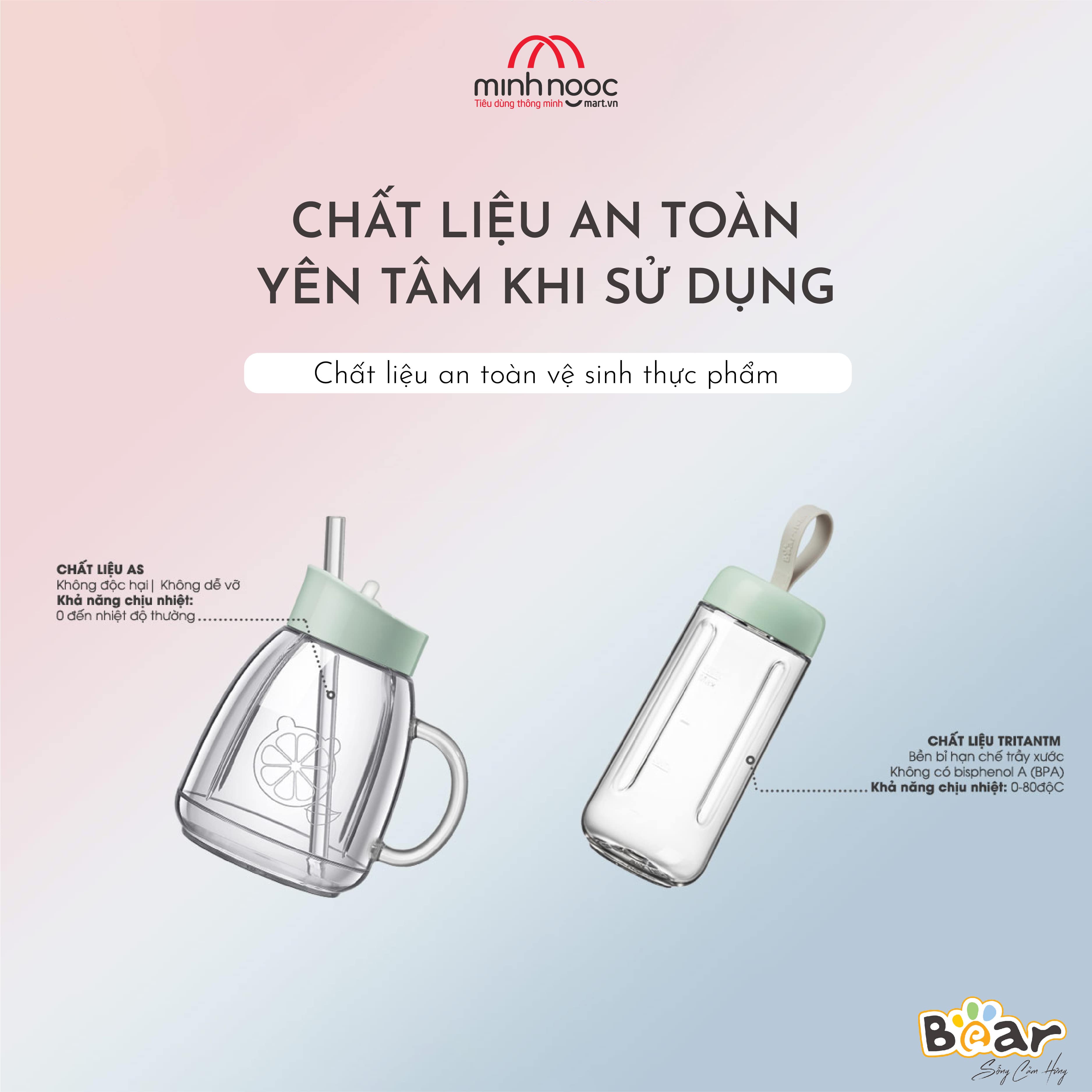 Máy xay sinh tố hoa quả cầm tay Beardung tích 1L LLJ D04A1
