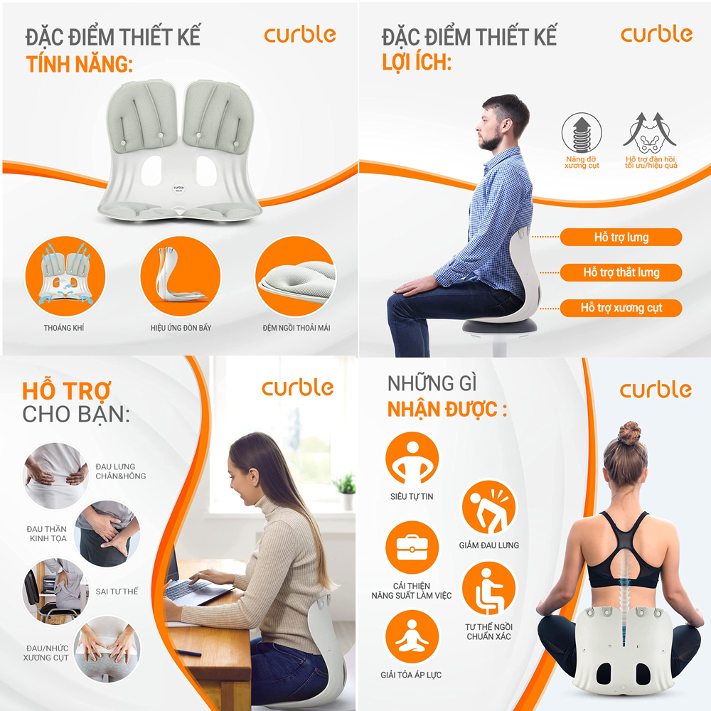 Ghế Curble Grand chỉnh dáng ngồi đúng tư thế Hàn Quốc