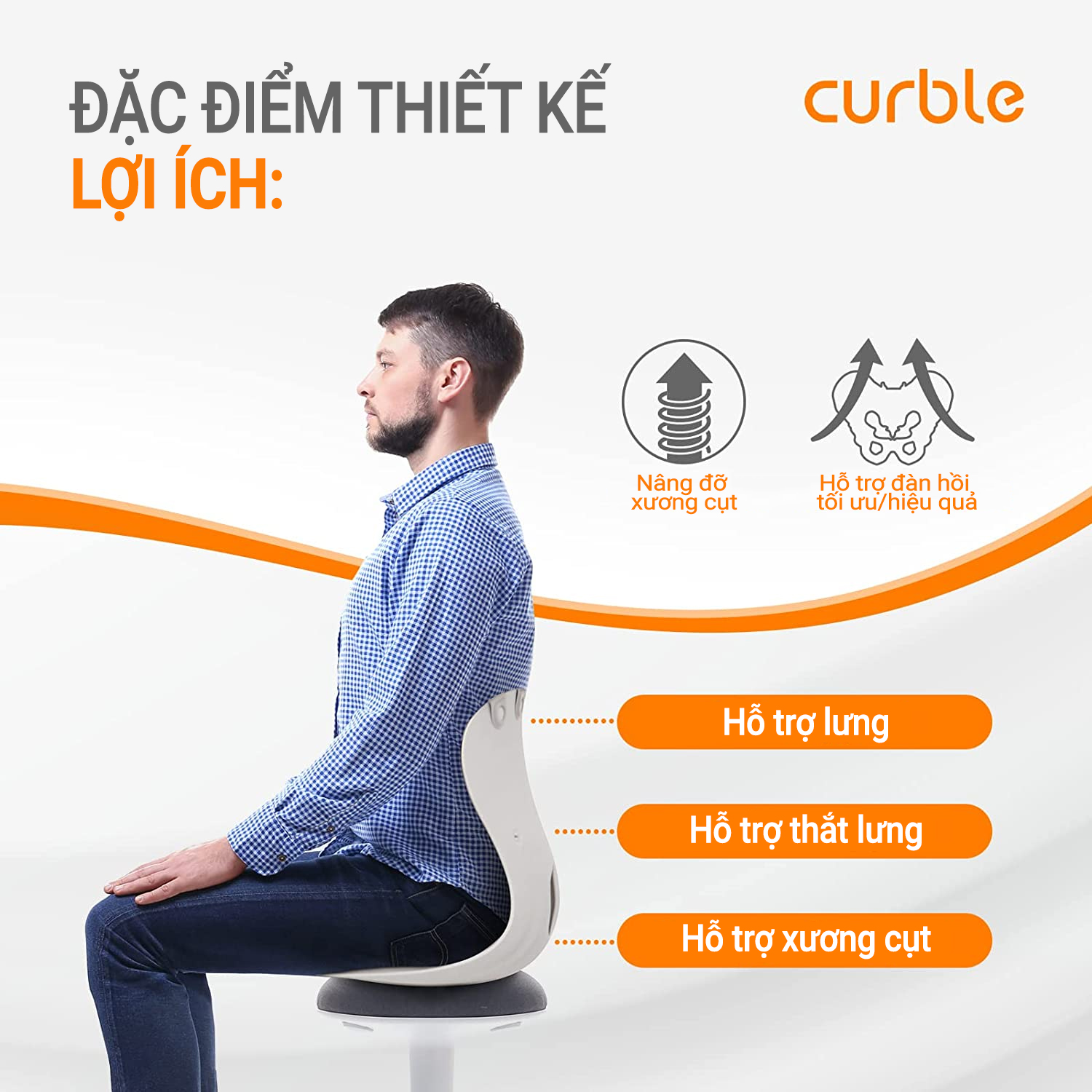 Ghế Curble Grand chỉnh dáng ngồi đúng tư thế Hàn Quốc