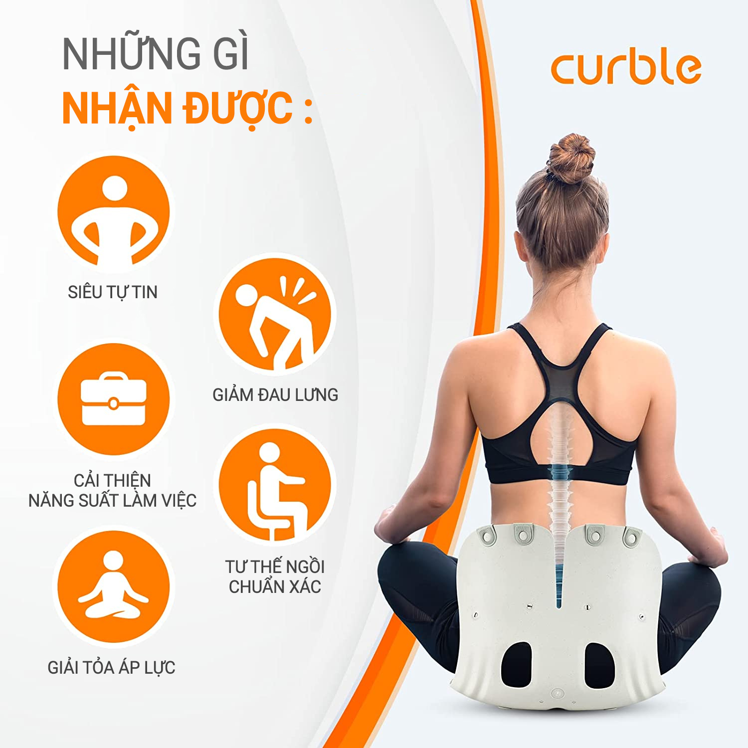 Ghế Curble Grand chỉnh dáng ngồi đúng tư thế Hàn Quốc