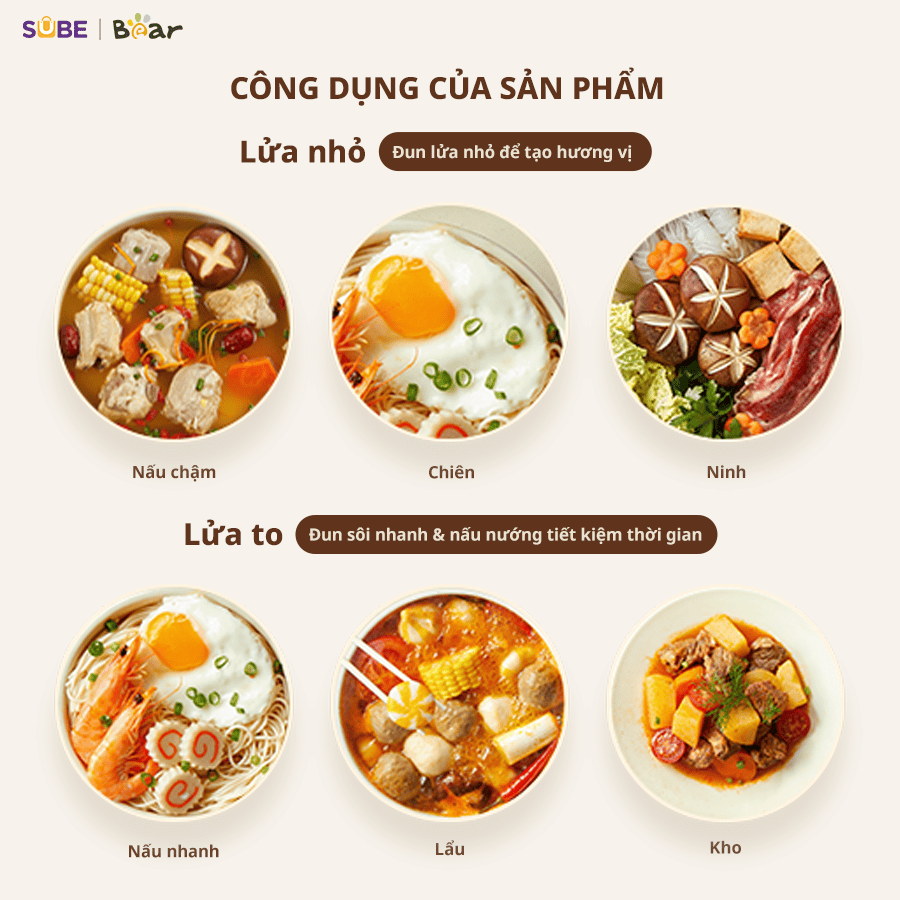 Nồi nấu điện đa năng/ Ca nấu mỳ Bear MC-4H16F