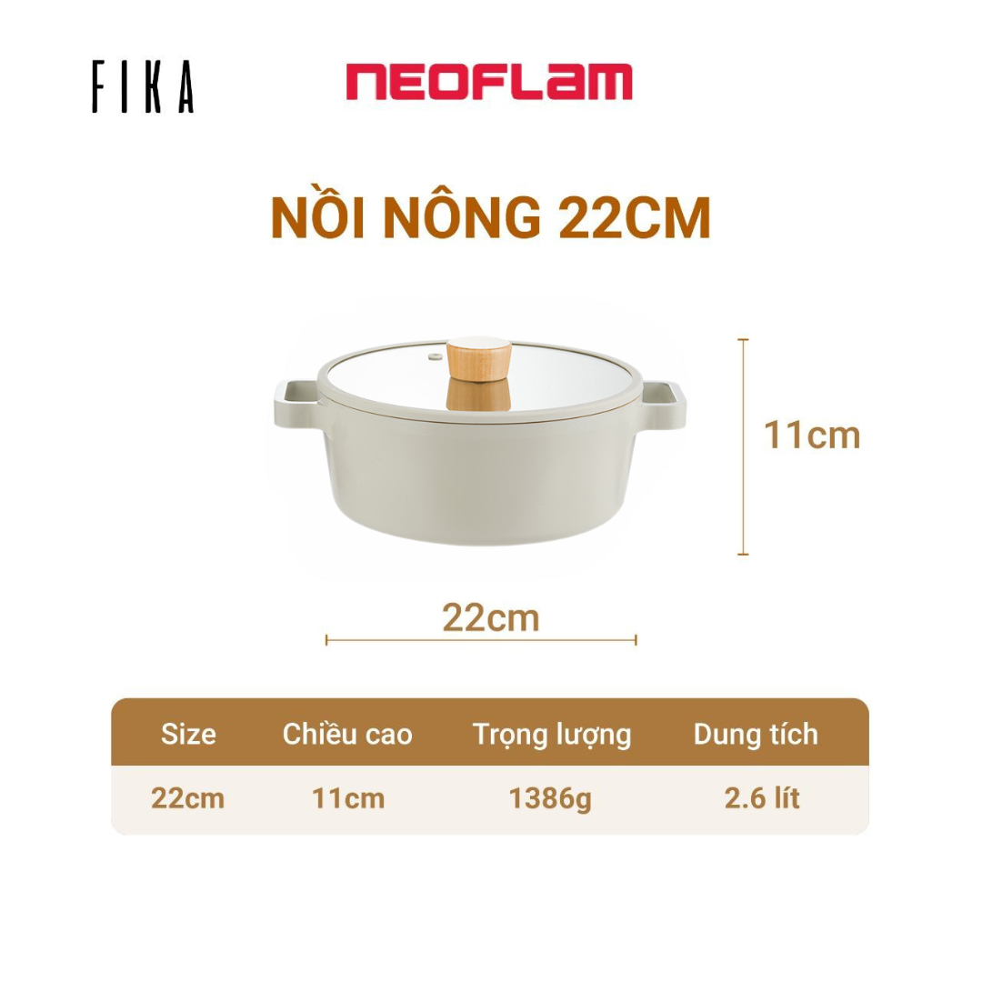 Bộ nồi chảo Neoflam Fika Hàn Quốc 7 món
