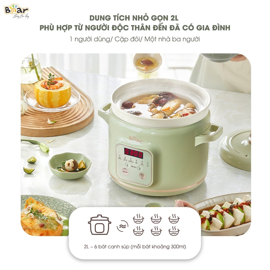 Nồi nấu chậm Bear 2L SB-NNC20