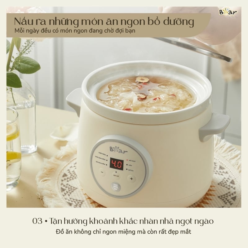 Nồi nấu chậm Bear 1,5L SB-NNC15 (Bản Quốc Tế)