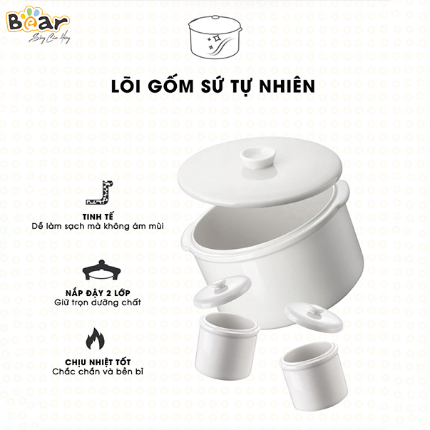 Nồi nấu chậm 1.6L Bear SUBE002