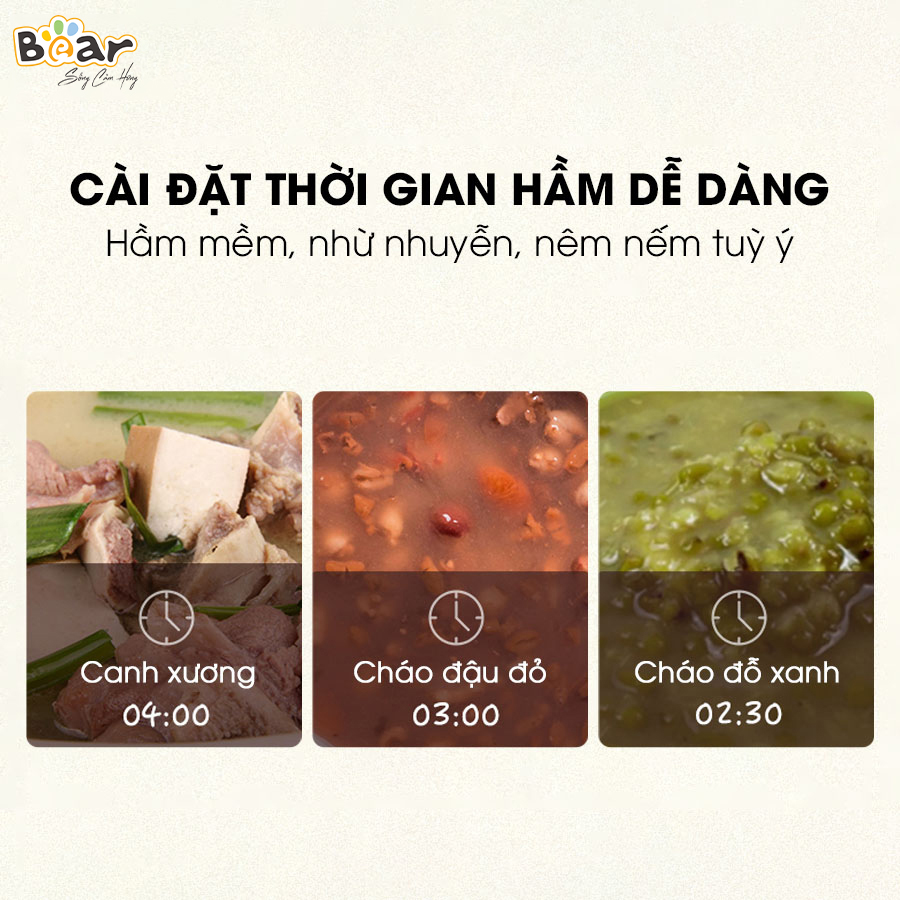 Nồi nấu chậm 1.6L Bear SUBE002