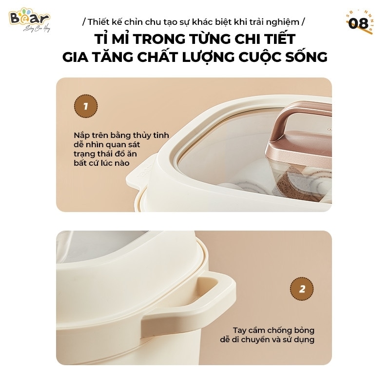 Nồi nấu chậm Bear 1,6L SB-NNC16