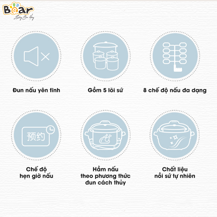 Nồi Nấu Chậm 2.5L Bear Sube003