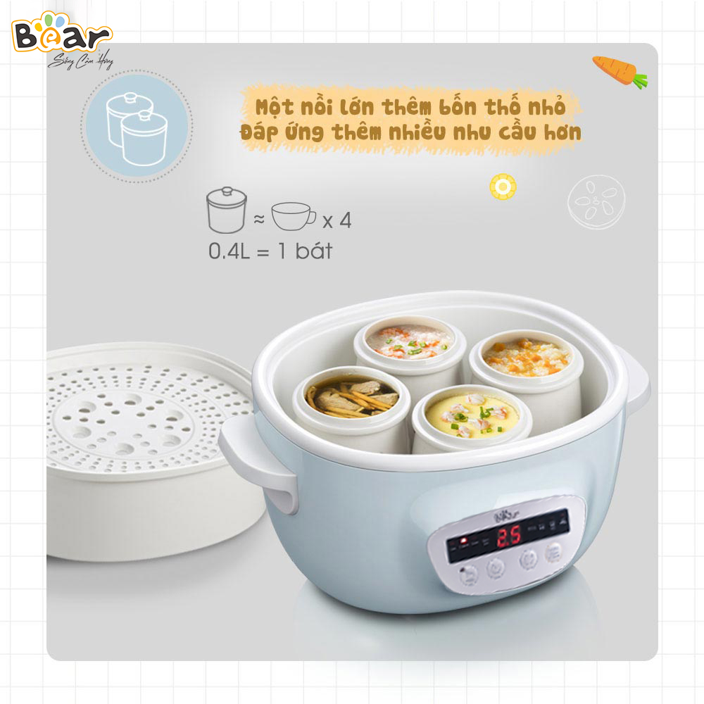 Nồi Nấu Chậm 2.5L Bear Sube003