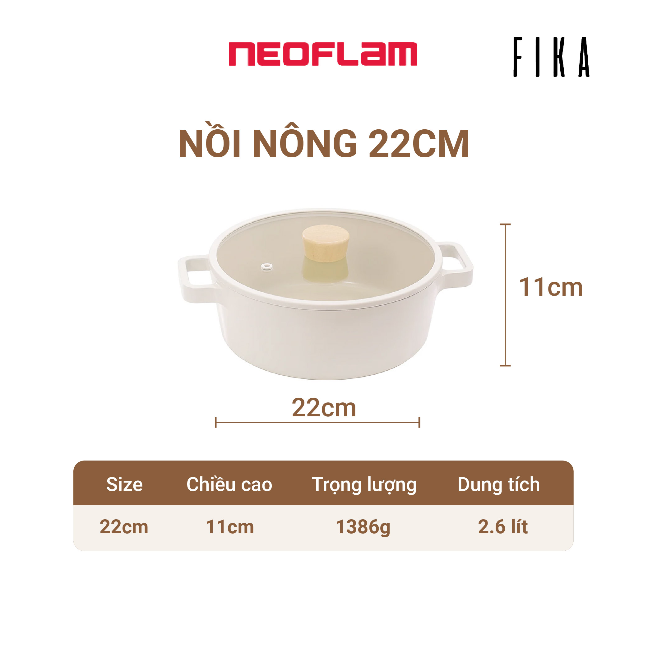 Bộ nồi chảo chống dính Neoflam Fika Hàn Quốc 9 món