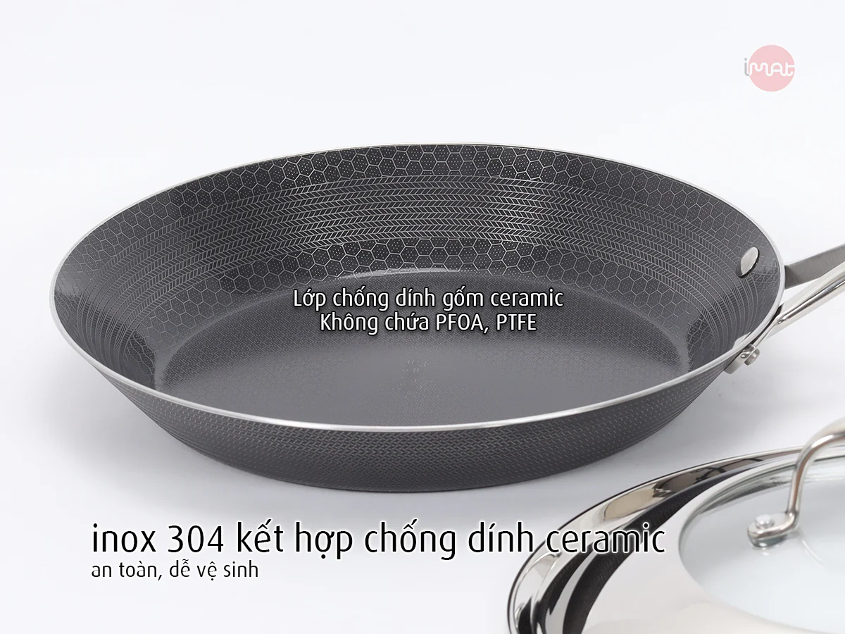 Chảo Paella 28 iMat Hybrid có vung