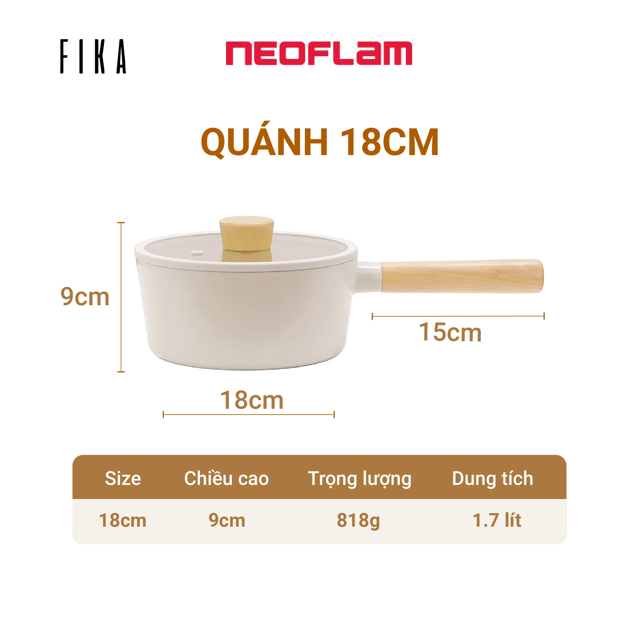 Bộ nồi chảo 3 món Neoflam Fika Hàn Quốc