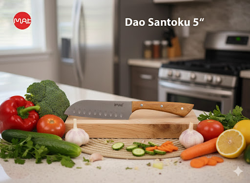 Bộ 5 dao cán gỗ lưỡi thép iMat