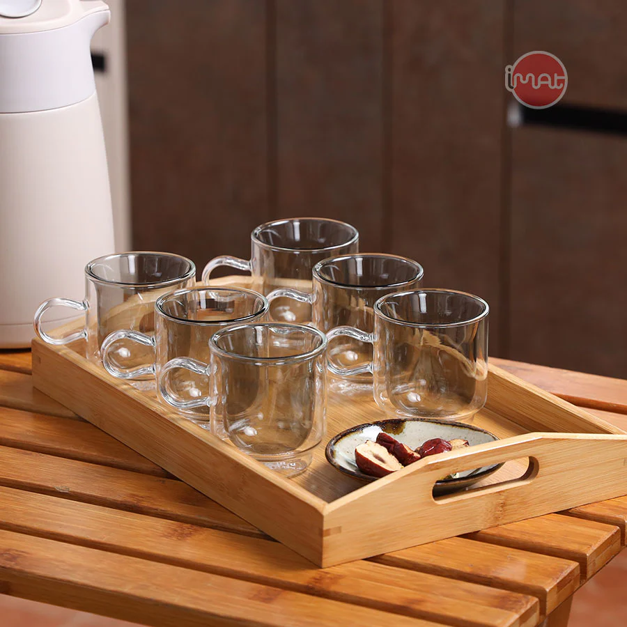 Bộ 6 Cốc Trà TATA Thủy Tinh High Borosilicate Hai Thành Cách Nhiệt Cao Cấp